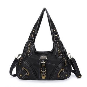 Angel Kiss Black and Gold Satchel
